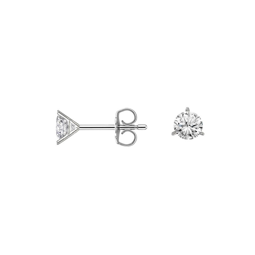 Three-Prong Martini Round Diamond Stud Earrings (1/4 ct. tw.) in 18K ...