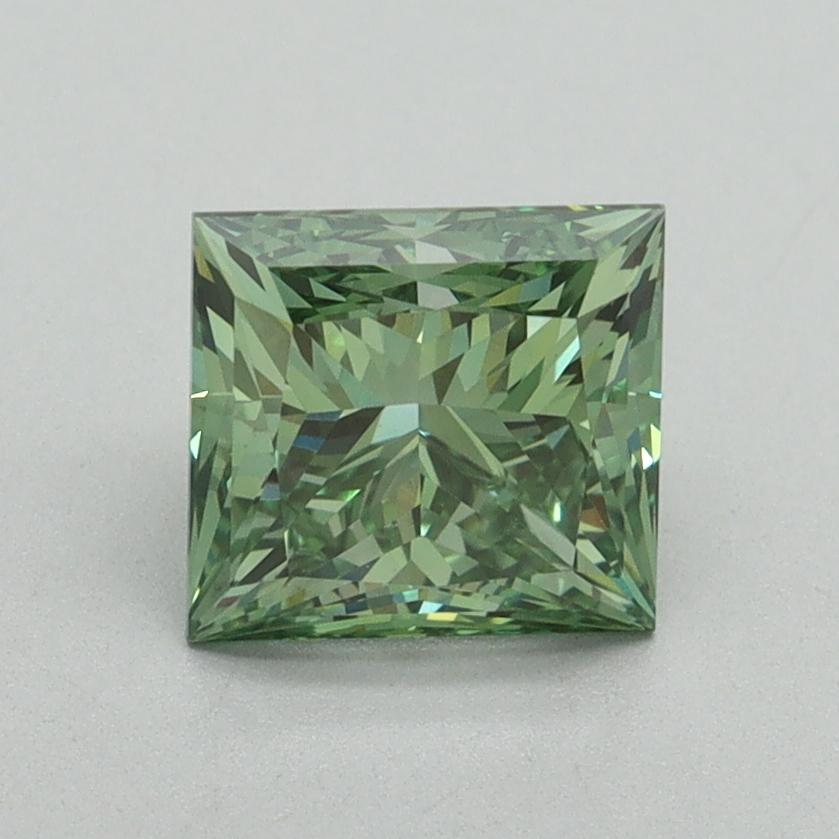 1.54 Ct. Fancy Vivid Green Princess Lab Grown Diamond