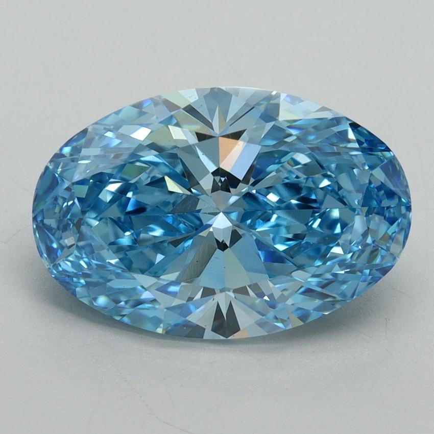 4.17 Ct. Fancy Vivid Blue Oval Lab Grown Diamond