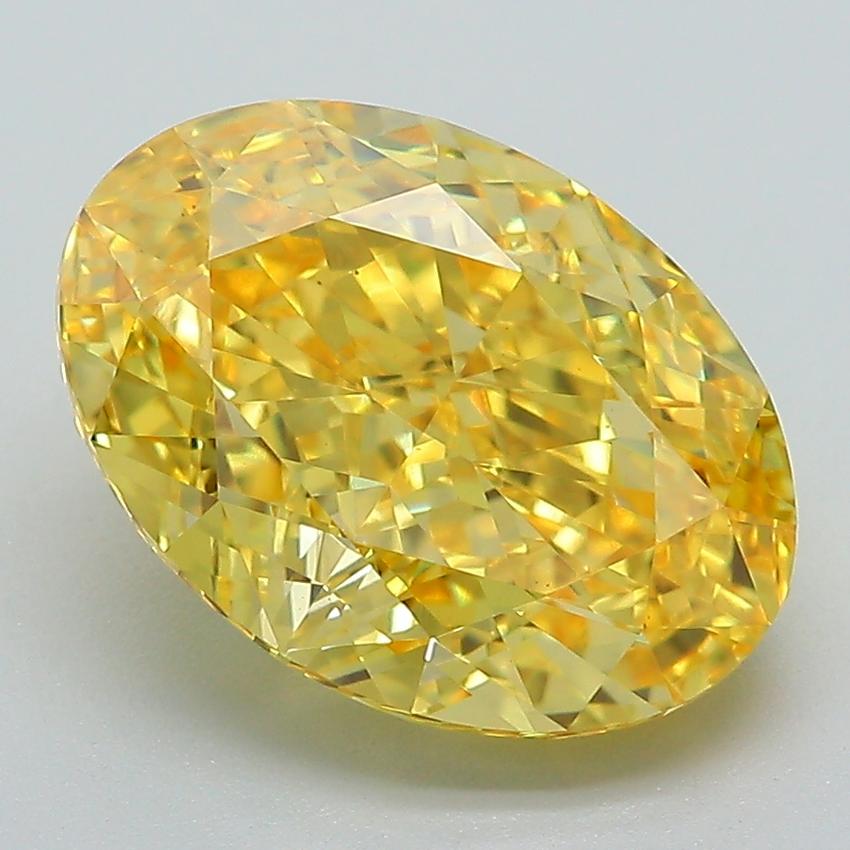 4.43 Ct. Fancy Vivid Yellow Oval Lab Grown Diamond