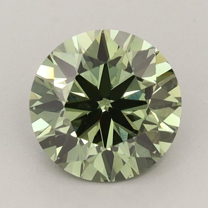 1.34 Ct. Fancy Vivid  Green Round Lab Grown Diamond