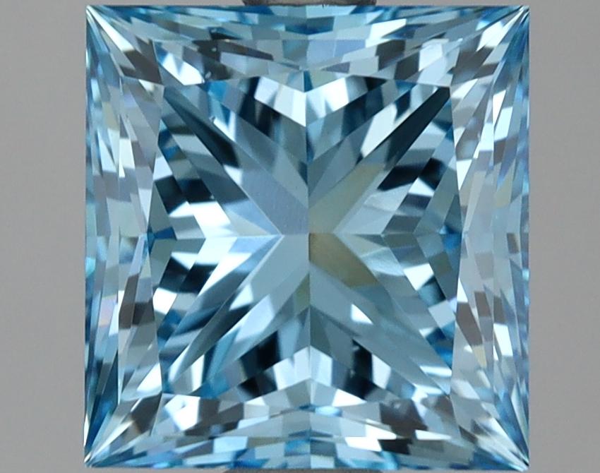 2.57 Ct. Fancy Vivid Blue Princess Lab Grown Diamond