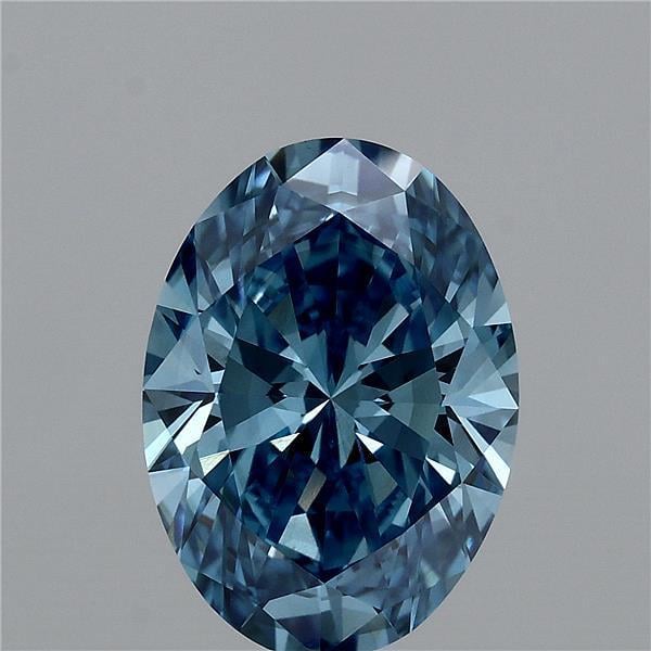 3.06 Ct. Fancy Vivid Blue Oval Lab Grown Diamond