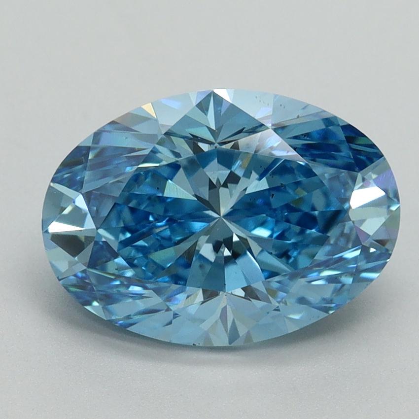 3.13 Ct. Fancy Vivid Blue Oval Lab Grown Diamond