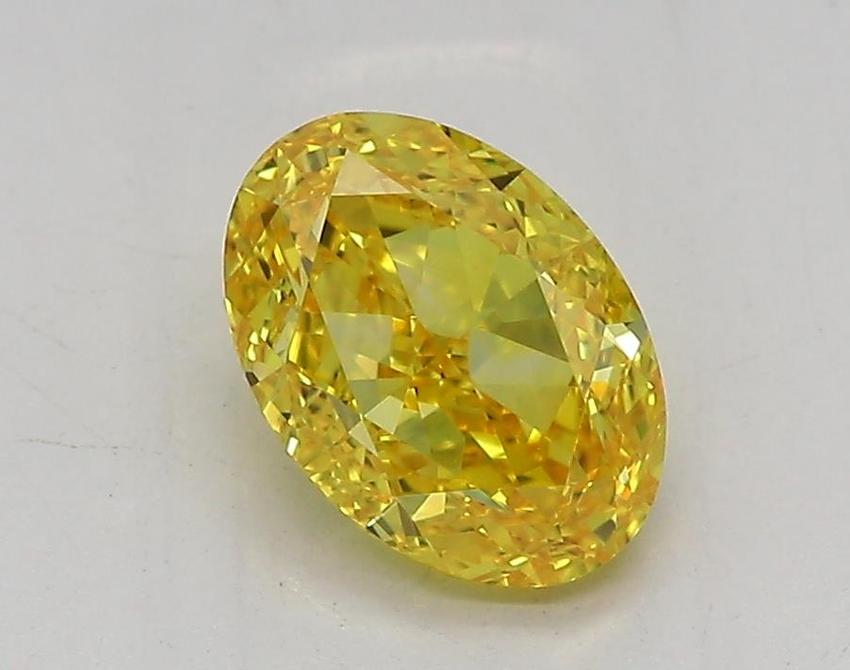 1.31 Ct. Fancy Vivid Yellow Oval Lab Grown Diamond