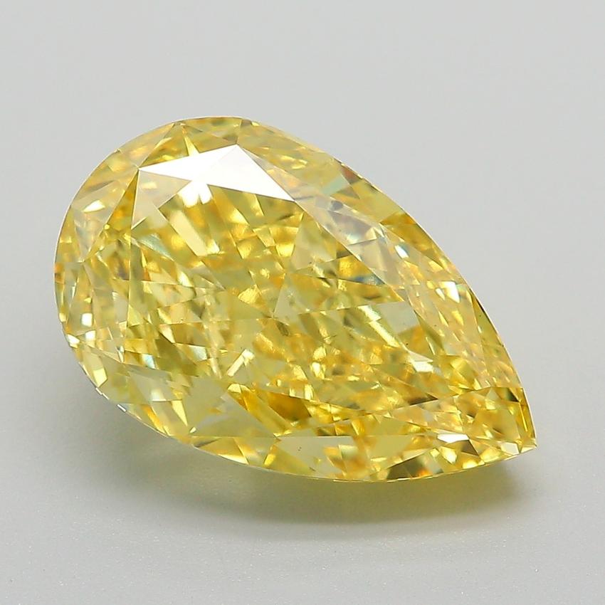 5.54 Ct. Fancy Vivid Yellow Pear Lab Grown Diamond