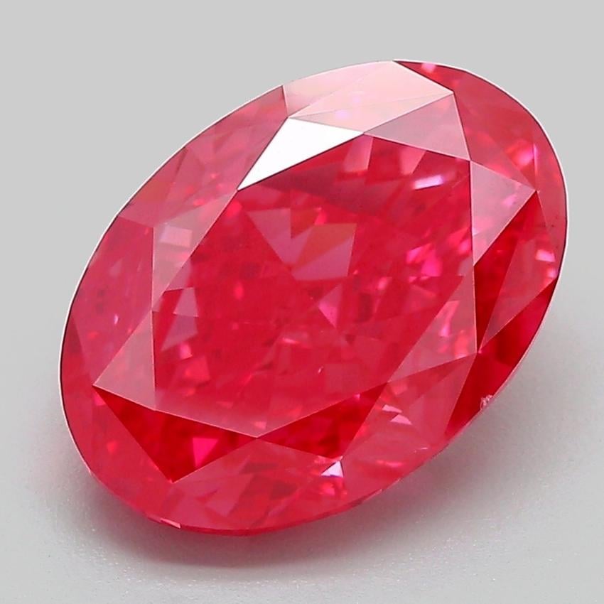 4.28 Ct. Fancy Vivid Red Oval Lab Grown Diamond