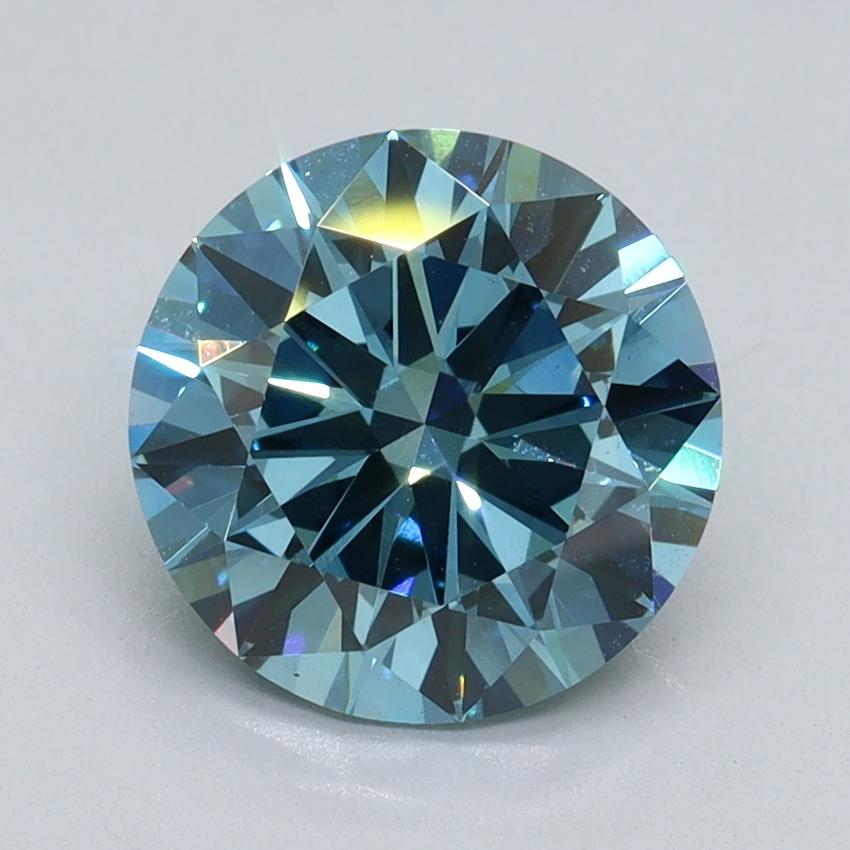 2.30 Ct. Fancy Vivid Blue Round Lab Grown Diamond