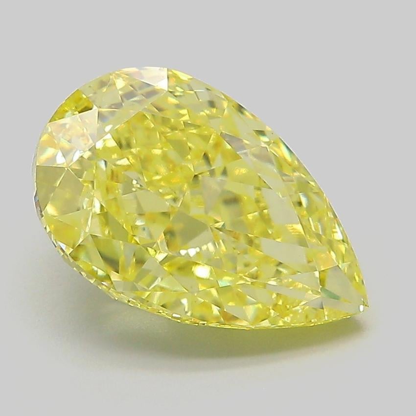 4.11 Ct. Fancy Intense Yellow Pear Lab Grown Diamond