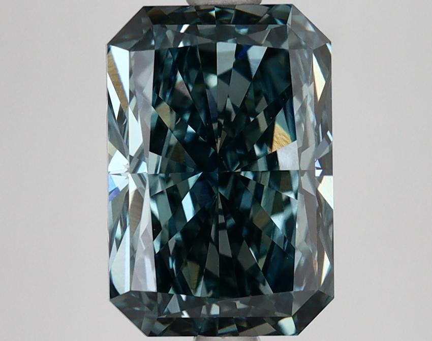 3.00 Ct. Fancy Vivid Bluish Green Radiant Lab Grown Diamond