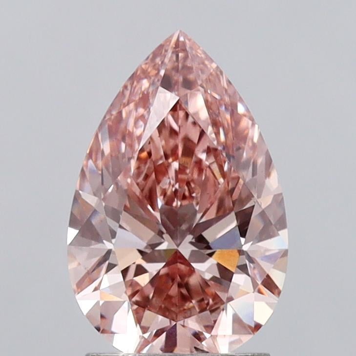 2.01 Ct. Fancy Vivid Brownish Pink Pear Lab Grown Diamond
