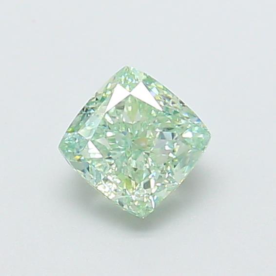 0.73 Ct. Fancy Vivid Green Cushion Lab Grown Diamond