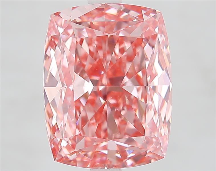 5.09 Ct. Fancy Vivid  Pink Cushion Lab Grown Diamond