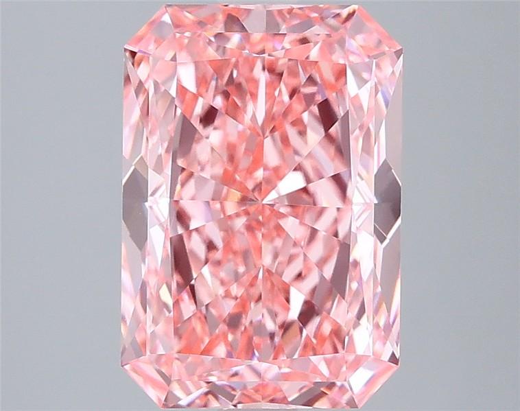 3.07 Ct. Fancy Vivid  Pink Radiant Lab Grown Diamond