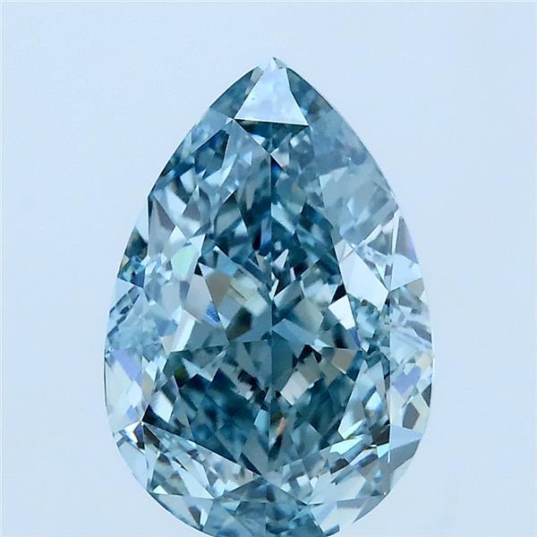 2.55 Ct. Fancy Vivid Green Blue Pear Lab Grown Diamond