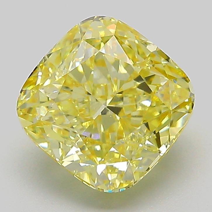 2.55 Ct. Fancy Intense  Yellow Cushion Lab Grown Diamond