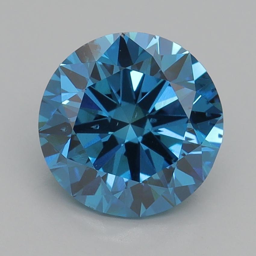2.40 Ct. Fancy Vivid Malibu Blue Round Lab Grown Diamond