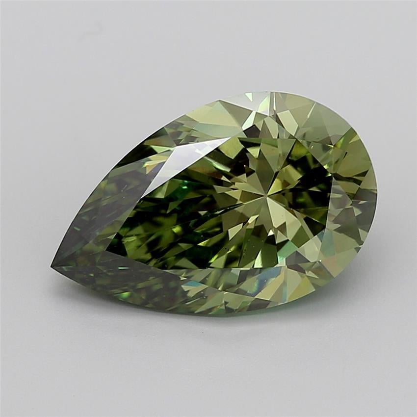 6.98 Ct. Fancy Vivid Green Pear Lab Grown Diamond