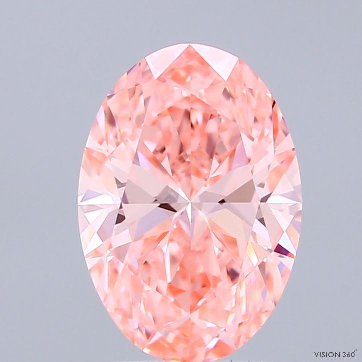 2.00 Ct. Fancy Vivid Pink Oval Lab Grown Diamond