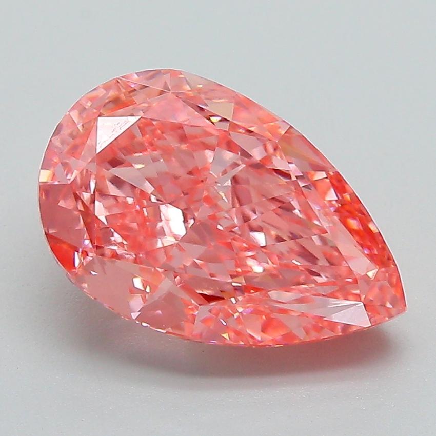 3.41 Ct. Fancy Vivid Pink Pear Lab Grown Diamond