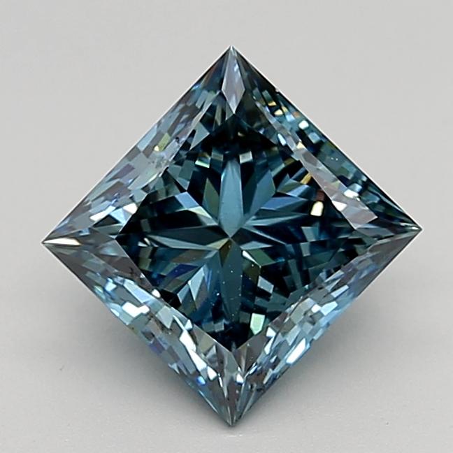 2.58 Ct. Fancy Vivid Blue Princess Lab Grown Diamond