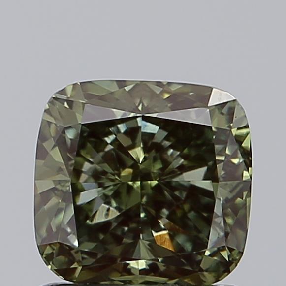 1.08 Ct. Fancy Intense Green Cushion Lab Grown Diamond