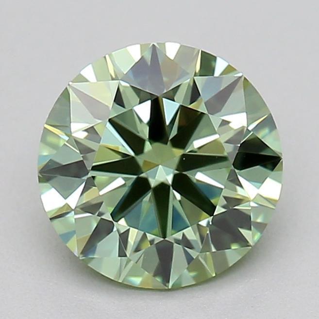 0.73 Ct. Fancy Vivid  Green Round Lab Grown Diamond