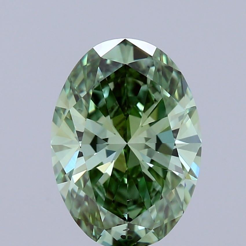 1.50 Ct. Fancy Vivid  Green Oval Lab Grown Diamond