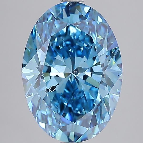 3.52 Ct. Fancy Vivid  Blue Oval Lab Grown Diamond