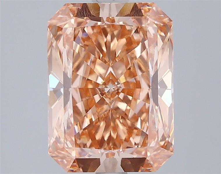 3.01 Ct. Fancy Intense Orangy Pink Radiant Lab Grown Diamond