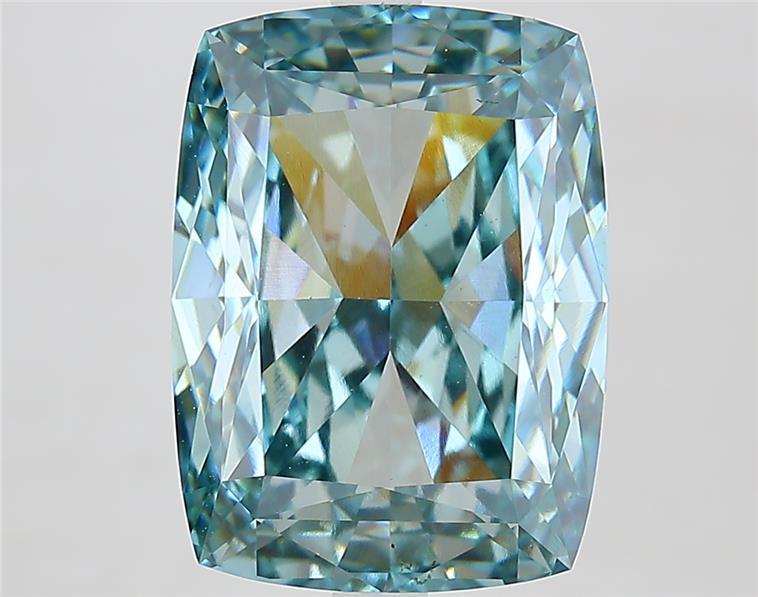 7.93 Ct. Fancy Intense  Green Cushion Lab Grown Diamond