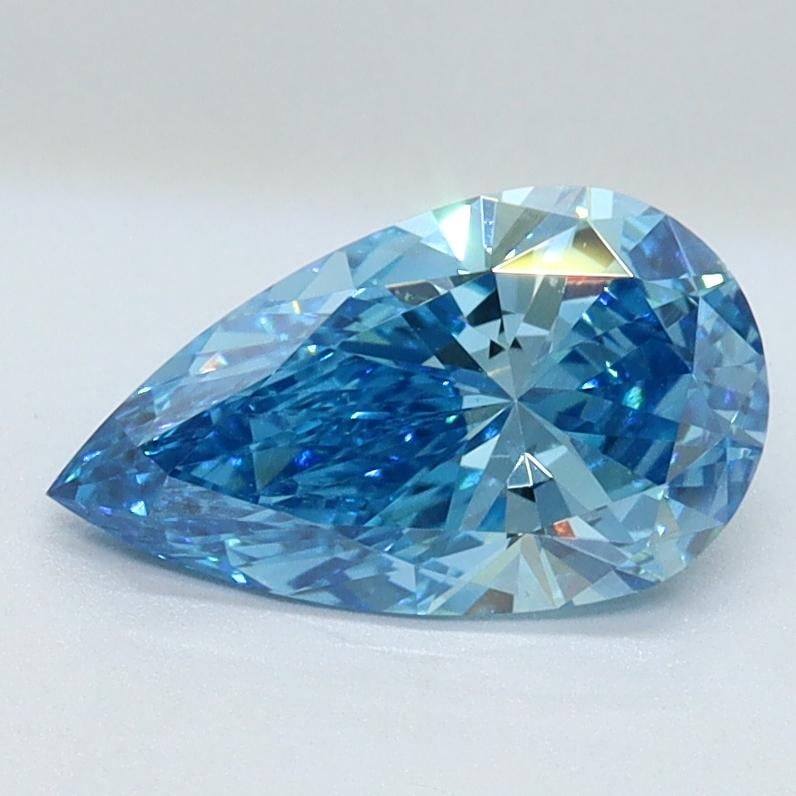 1.03 Ct. Fancy Vivid Blue Pear Lab Grown Diamond