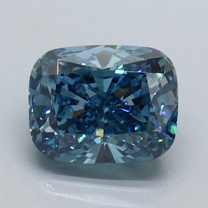 1.15 Ct. Fancy Vivid Blue Cushion Lab Grown Diamond