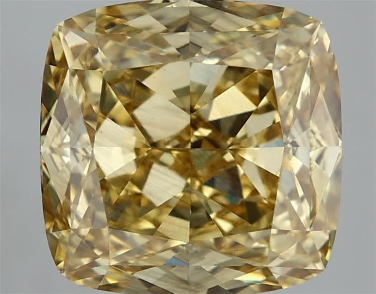 5.10 Ct. Fancy Intense Yellow Cushion Lab Grown Diamond