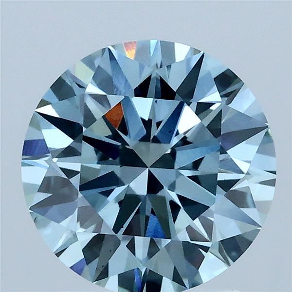 2.01 Ct. Fancy Vivid Blue Round Lab Grown Diamond