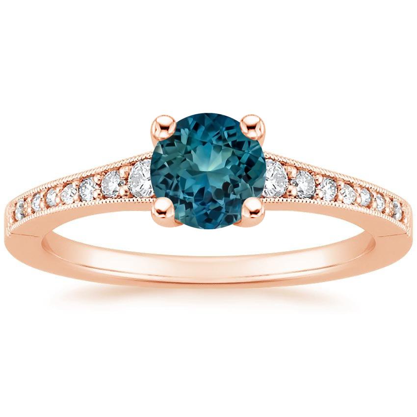 Sapphire Lucia Diamond Ring in 14K Rose Gold