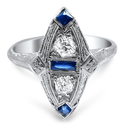 Art Deco Sapphire Vintage Ring