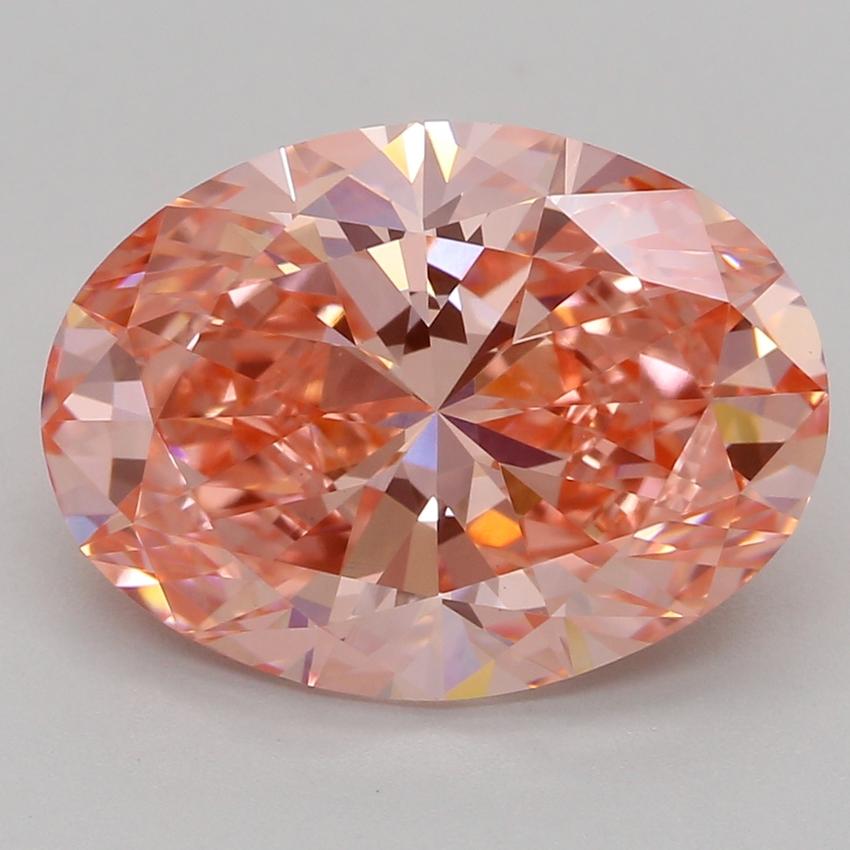 3.04 Ct. Fancy Vivid Pink Oval Lab Grown Diamond