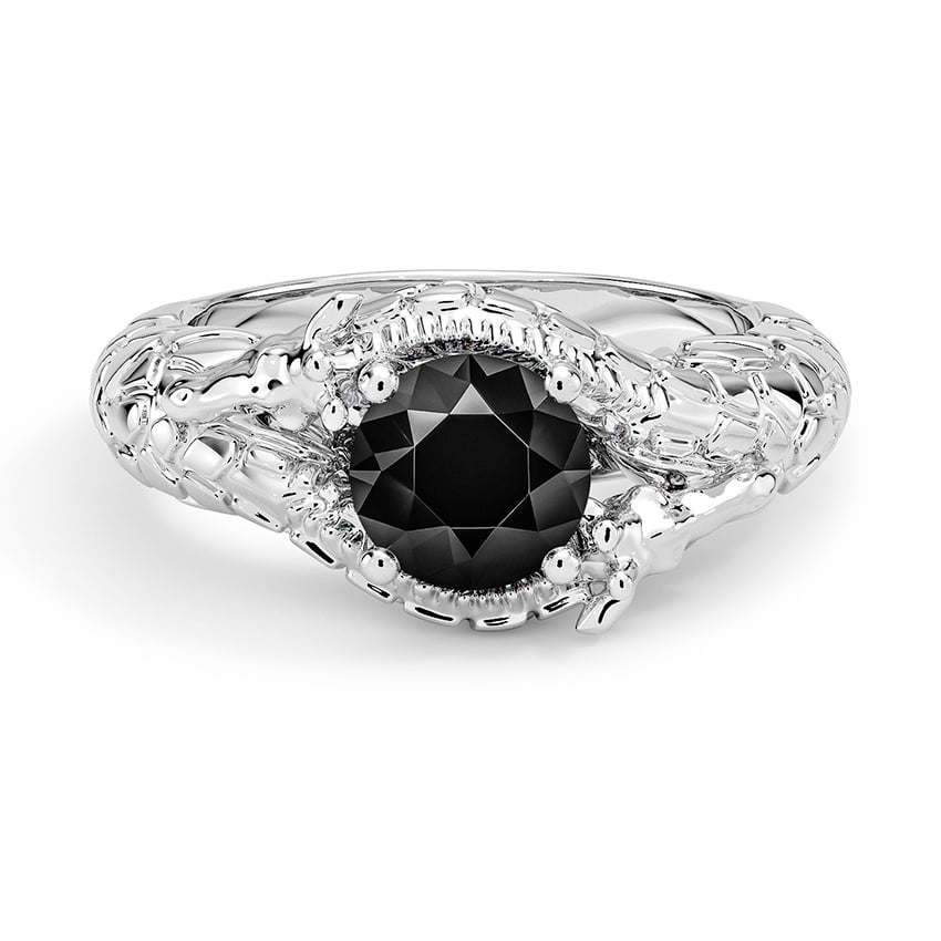 Custom Giraffe-Inspired Black Diamond Ring