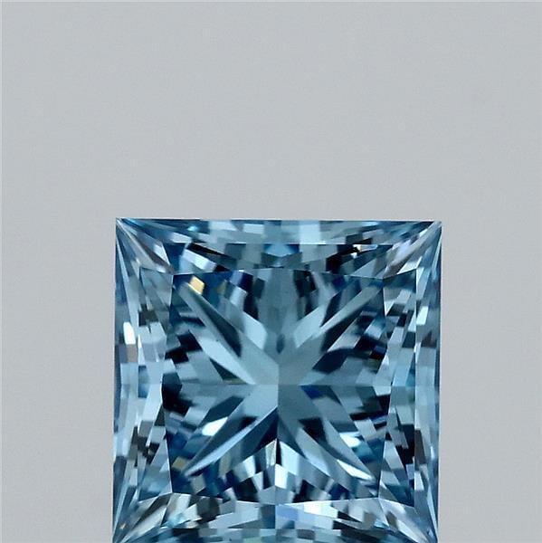 2.03 Ct. Fancy Vivid Blue Princess Lab Grown Diamond