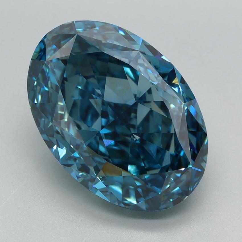 5.06 Ct. Fancy Vivid  Blue Oval Lab Grown Diamond