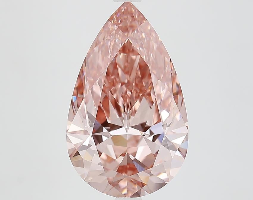 4.73 Ct. Fancy Vivid Brownish Pink Pear Lab Grown Diamond