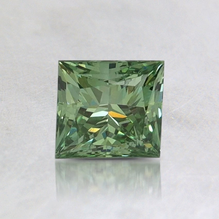 0.81 Ct. Fancy Vivid Green Princess Lab Grown Diamond