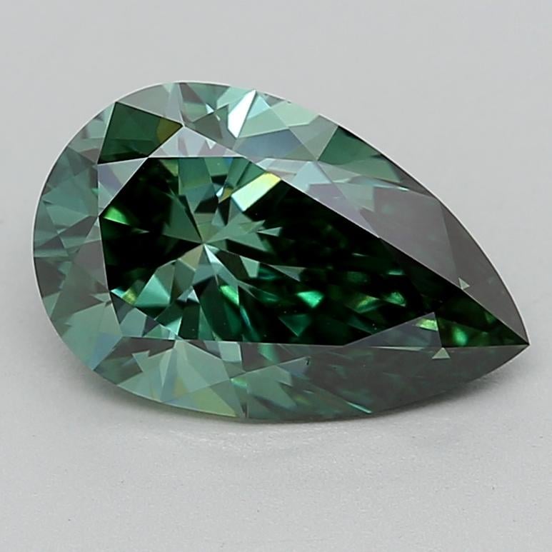 1.89 Ct. Fancy Vivid  Green Pear Lab Grown Diamond
