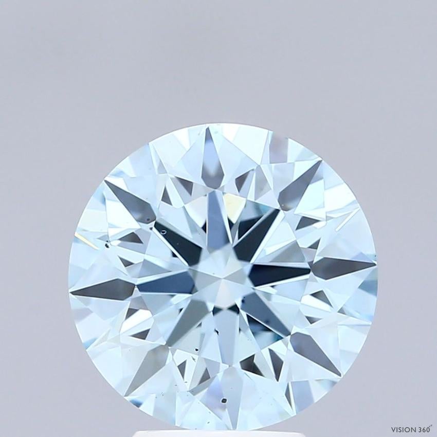 3.64 Ct. Fancy Intense Blue Round Lab Grown Diamond