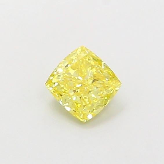 0.44 Ct. Fancy Vivid Yellow Cushion Lab Grown Diamond