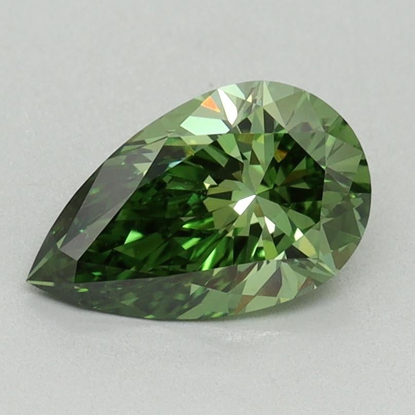 1.15 Ct. Fancy Vivid Green Pear Lab Grown Diamond