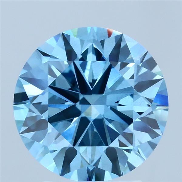 3.01 Ct. Fancy Vivid Blue Round Lab Grown Diamond