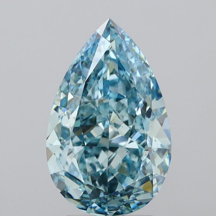 4.57 Ct. Fancy Vivid Blue Pear Lab Grown Diamond