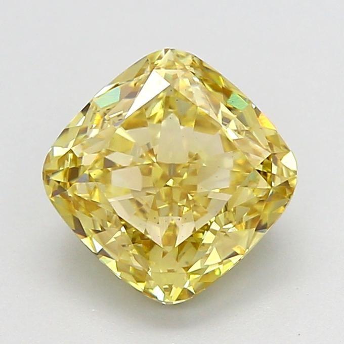 2.04 Ct. Fancy Intense Yellow Cushion Lab Grown Diamond